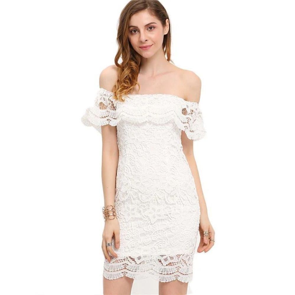 off the shoulder white lace dress NWOT